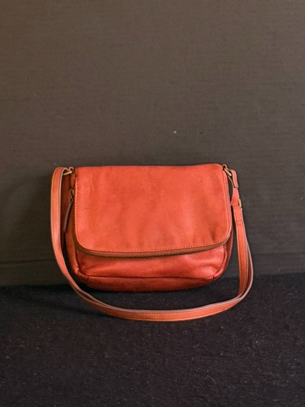Margot New York Cognac-Brown Leather Adjustable Crossbody Purse/Bag